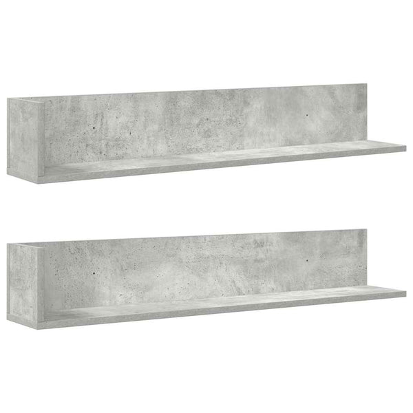 Wandregale 2er Set Betongrau 100cm
