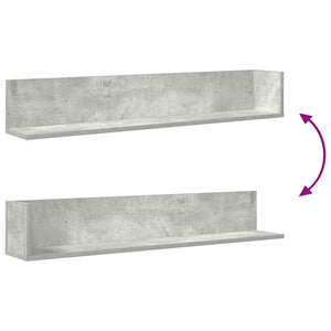 Wandregale 2er Set Betongrau 100cm