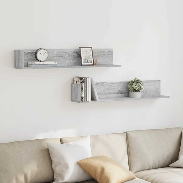 Wandregale Grau Sonoma 100cm 2er Set