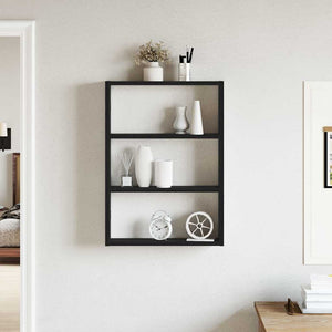 Schwarzes Wandregal 43x9x60 cm