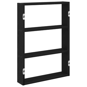 Schwarzes Wandregal 43x9x60 cm