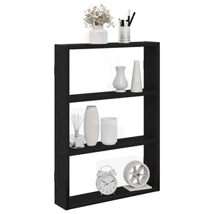 Schwarzes Wandregal 43x9x60 cm