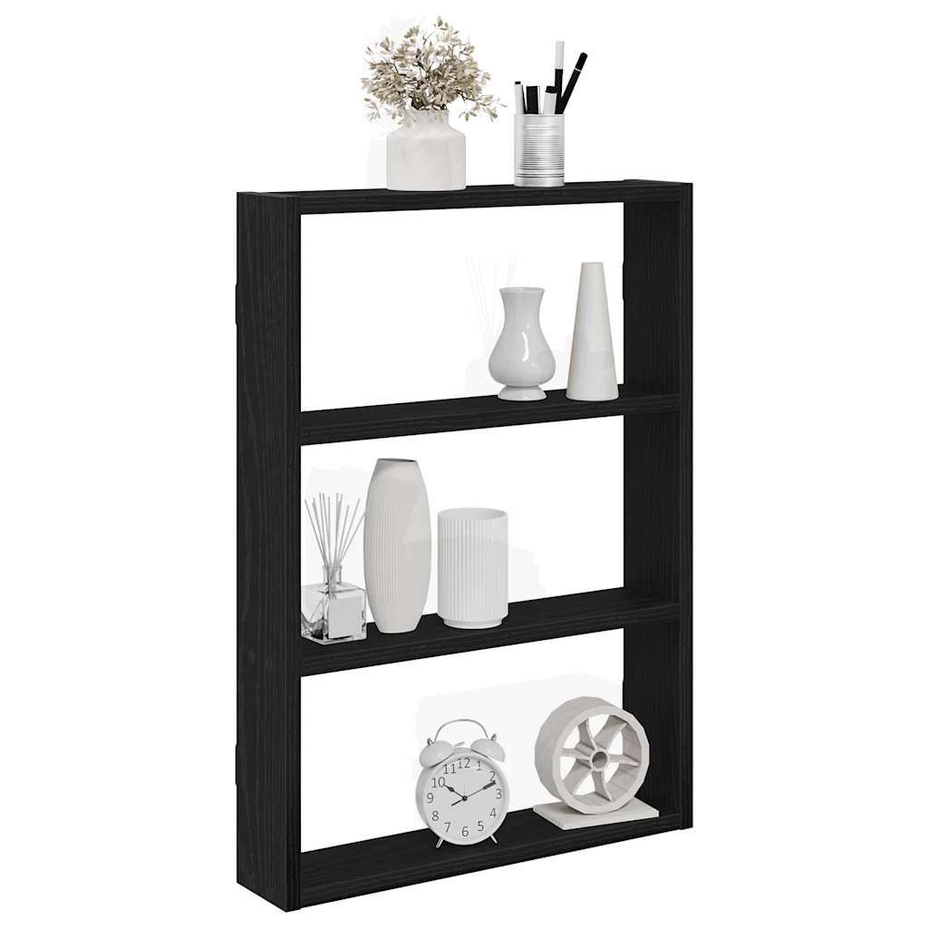 Schwarzes Wandregal 43x9x60 cm