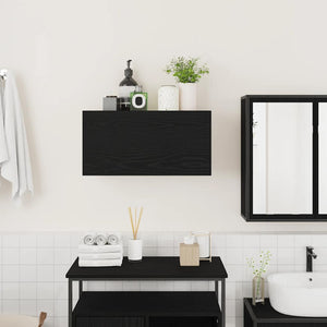 Schwarzer Bad-Wandschrank 60 cm