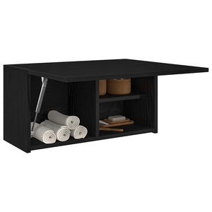 Schwarzer Bad-Wandschrank 60 cm