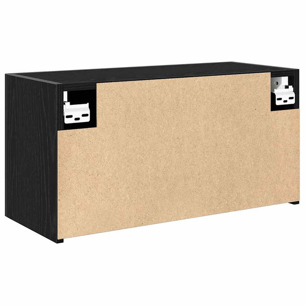 Schwarzer Bad-Wandschrank 60 cm