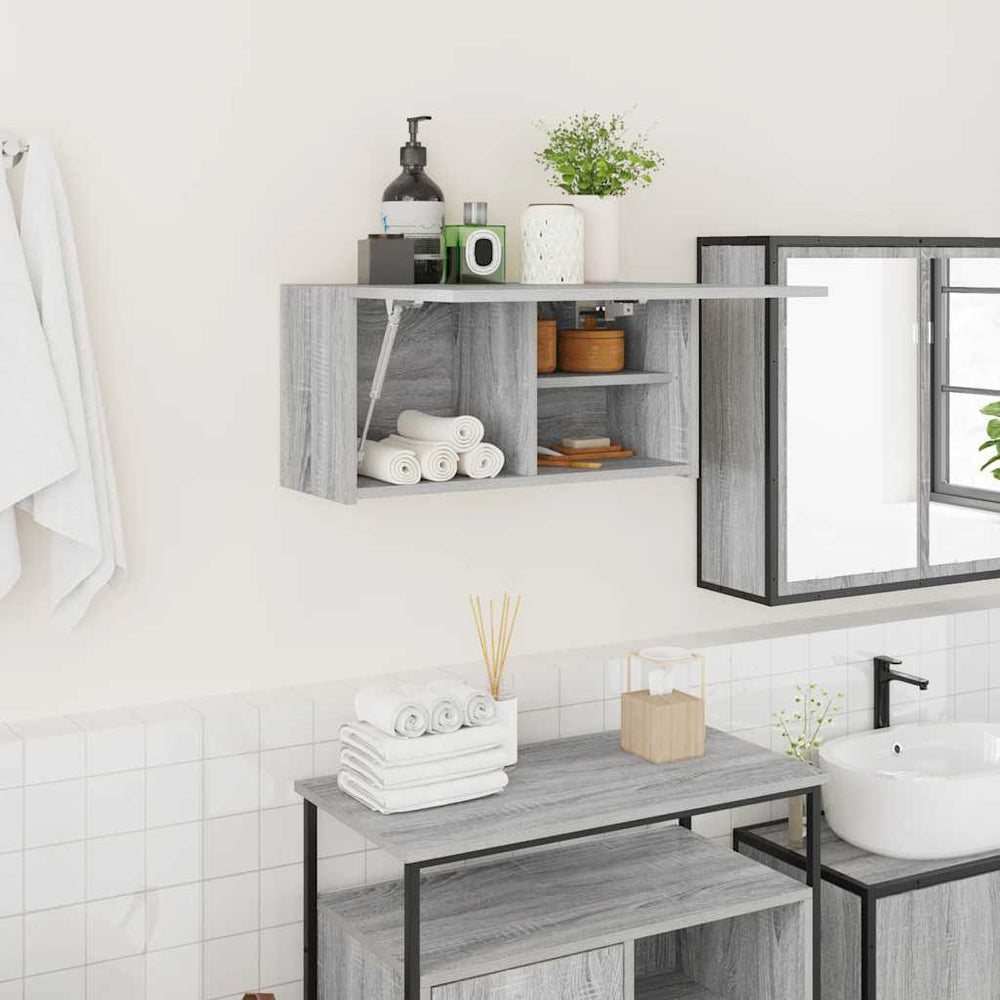 Bad-Wandschrank Grau Sonoma 60x25x30 cm