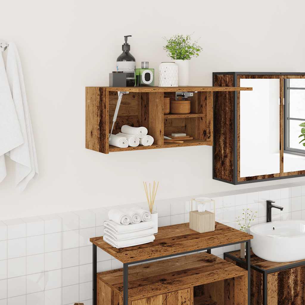 Bad-Wandschrank Altholz-Optik 60 cm