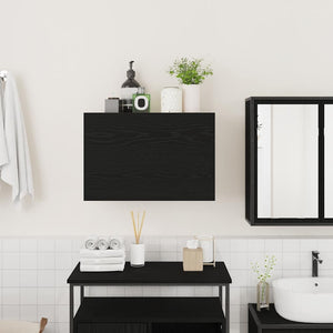 Schwarzer Bad-Wandschrank 60x40 cm