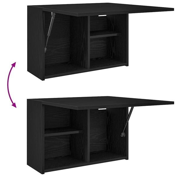 Schwarzer Bad-Wandschrank 60x40 cm
