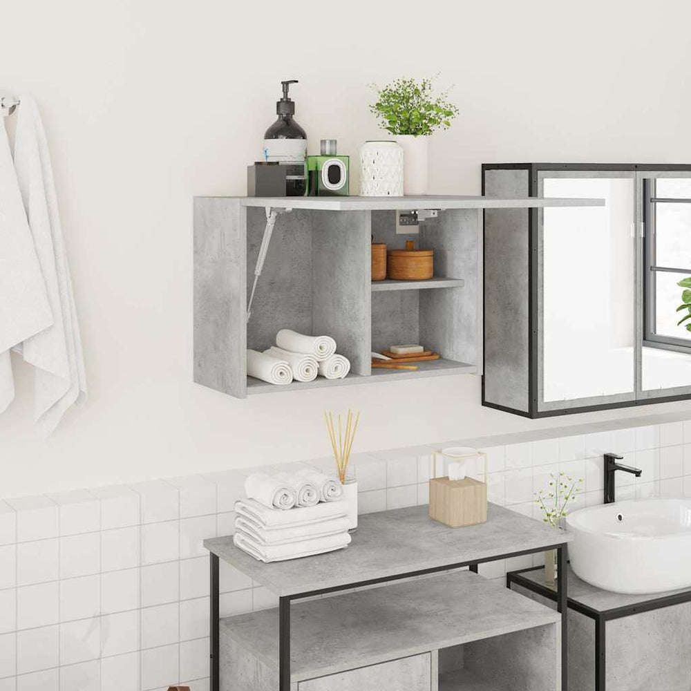 Betongrauer Bad-Wandschrank 60x40 cm