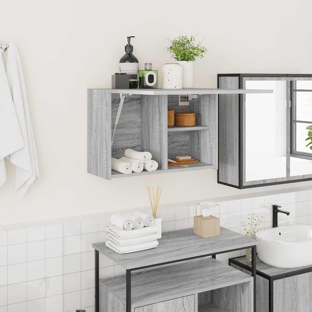 Bad-Wandschrank Grau Sonoma 60x25x40 cm