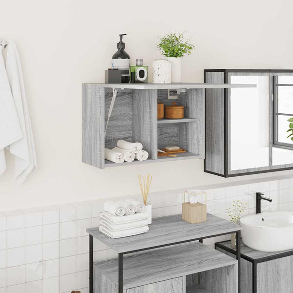 Bad-Wandschrank Grau Sonoma 60x25x40 cm