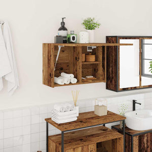 Bad-Wandschrank Altholz-Optik 60x40 cm
