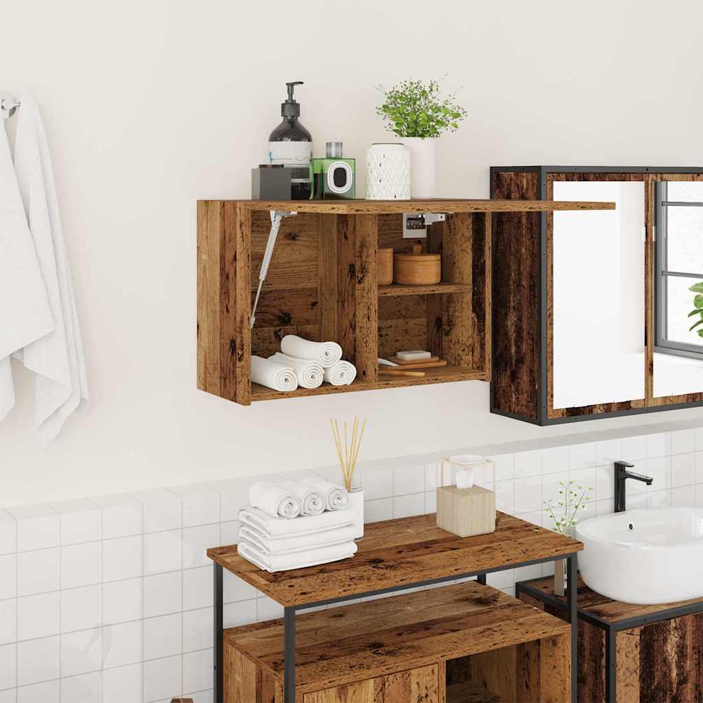 Bad-Wandschrank Altholz-Optik 60x40 cm