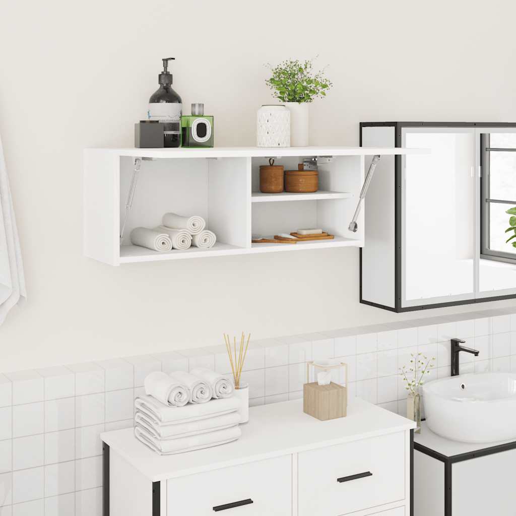 Weißer Bad-Wandschrank 80x30 cm