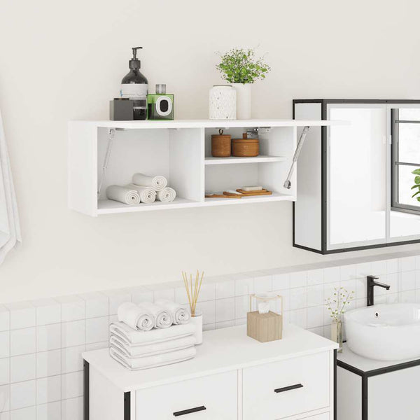 Weißer Bad-Wandschrank 80x30 cm