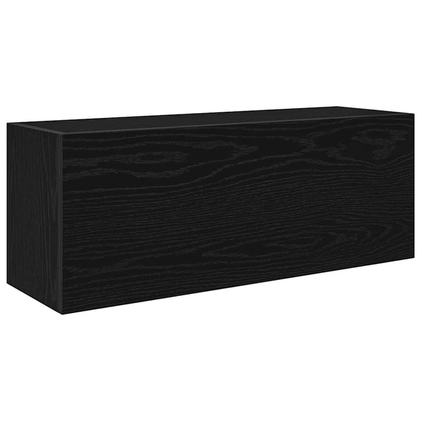 Schwarzer Bad-Wandschrank 80x25x30 cm
