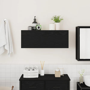 Schwarzer Bad-Wandschrank 80x25x30 cm