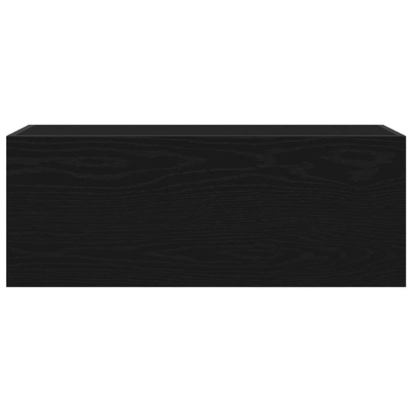 Schwarzer Bad-Wandschrank 80x25x30 cm