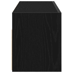 Schwarzer Bad-Wandschrank 80x25x30 cm