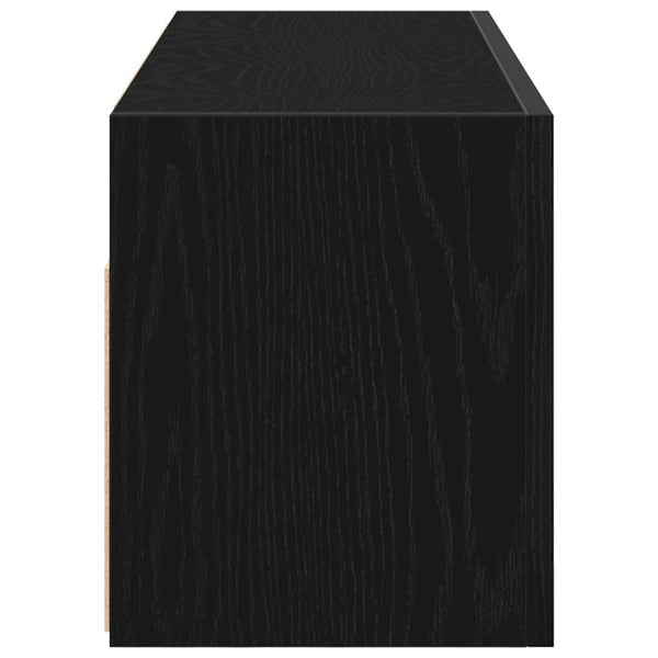 Schwarzer Bad-Wandschrank 80x25x30 cm