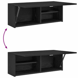 Schwarzer Bad-Wandschrank 80x25x30 cm
