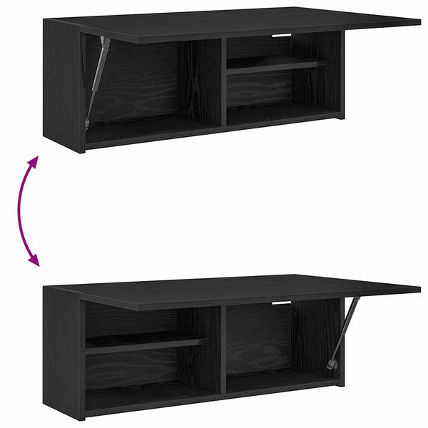 Schwarzer Bad-Wandschrank 80x25x30 cm