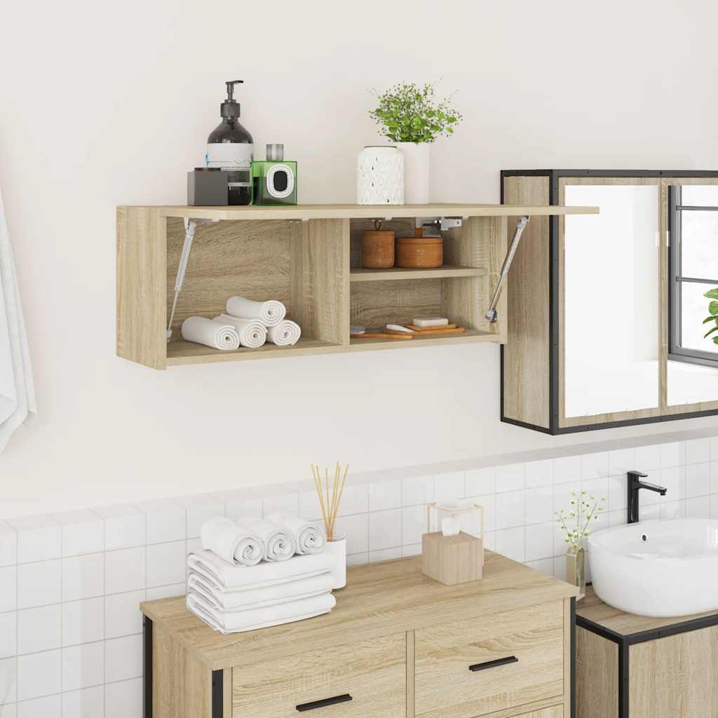 Bad Wandschrank Sonoma Eiche 80x25x30 cm