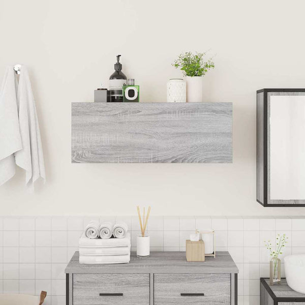 Bad-Wandschrank Grau Sonoma 80x25x30 cm