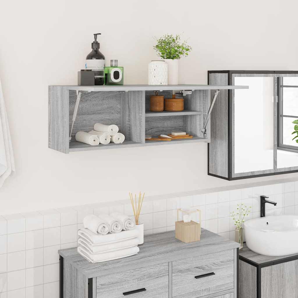 Bad-Wandschrank Grau Sonoma 80x25x30 cm