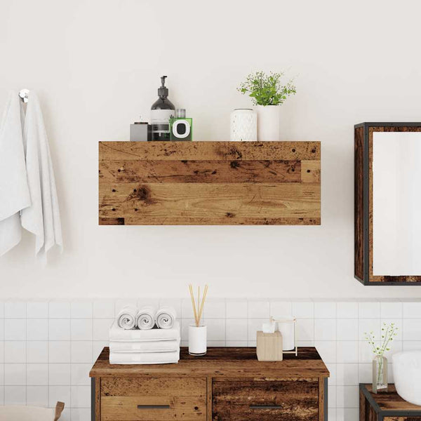 Bad-Wandschrank Altholz-Optik 80x25x30 cm