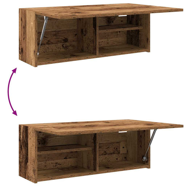 Bad-Wandschrank Altholz-Optik 80x25x30 cm
