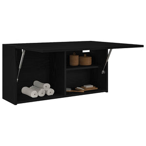 Schwarzer Bad-Wandschrank 80x40 cm