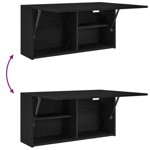 Schwarzer Bad-Wandschrank 80x40 cm