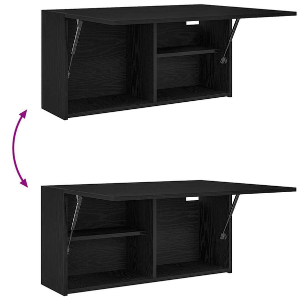 Schwarzer Bad-Wandschrank 80x40 cm