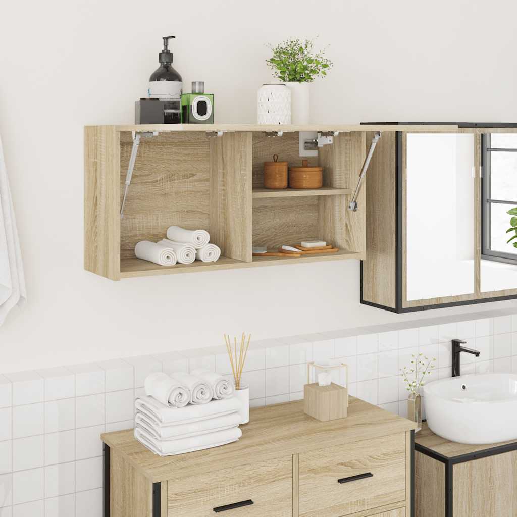 Bad-Wandschrank Sonoma-Eiche 80x40 cm