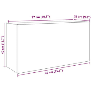 vidaXL Armoire murale de salle de bain gris béton 80x25x40 cm aggloméré