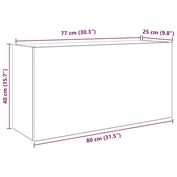 vidaXL Armoire murale de salle de bain gris béton 80x25x40 cm aggloméré