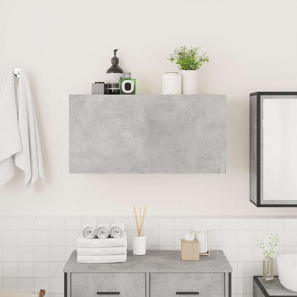 vidaXL Armoire murale de salle de bain gris béton 80x25x40 cm aggloméré