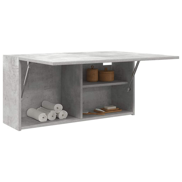 vidaXL Armoire murale de salle de bain gris béton 80x25x40 cm aggloméré