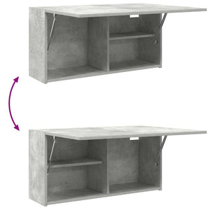 vidaXL Armoire murale de salle de bain gris béton 80x25x40 cm aggloméré