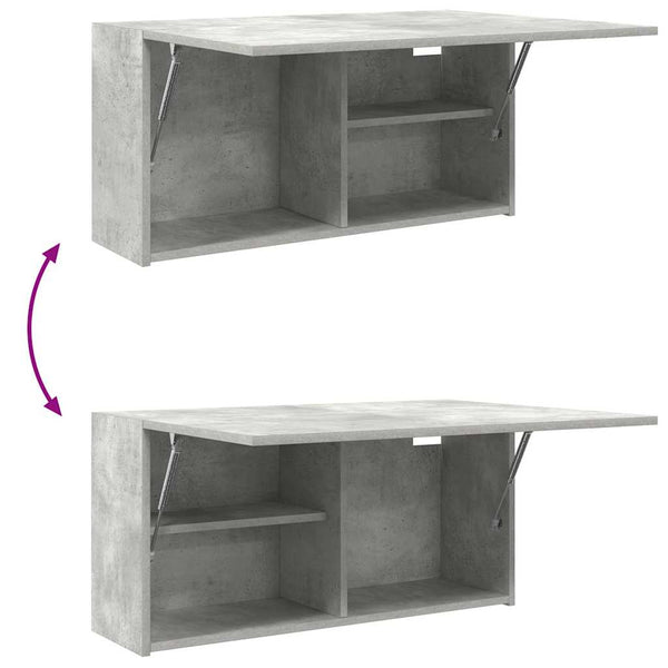 vidaXL Armoire murale de salle de bain gris béton 80x25x40 cm aggloméré