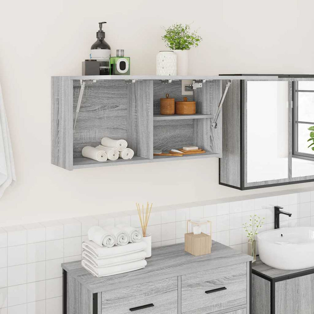 Bad-Wandschrank Grau Sonoma 80x25x40 cm
