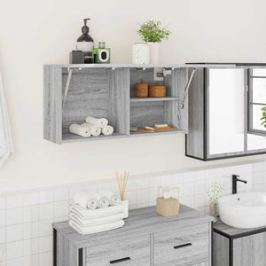 Bad-Wandschrank Grau Sonoma 80x25x40 cm