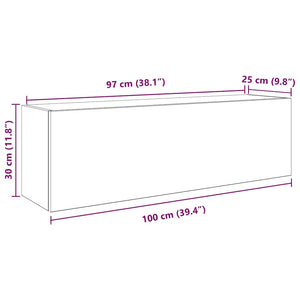 Weißer Bad-Wandschrank 100x25x30 cm