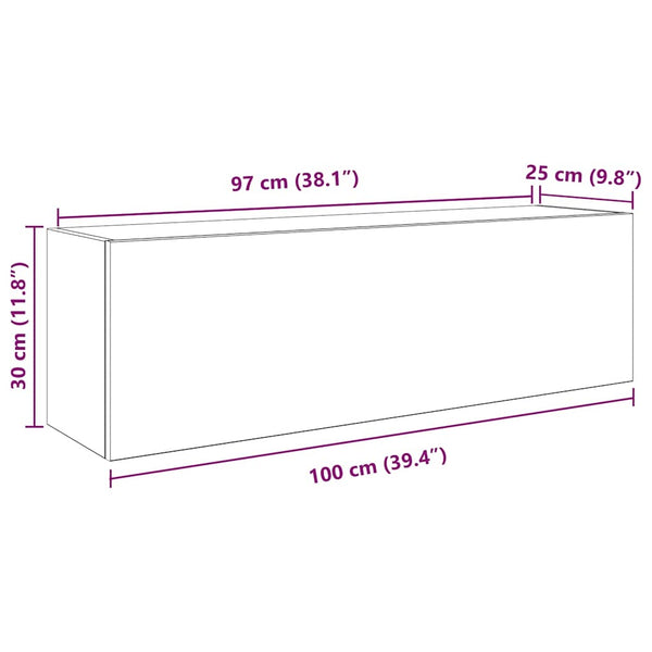 Weißer Bad-Wandschrank 100x25x30 cm