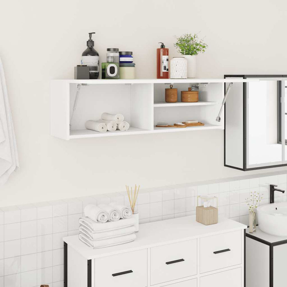 Weißer Bad-Wandschrank 100x25x30 cm