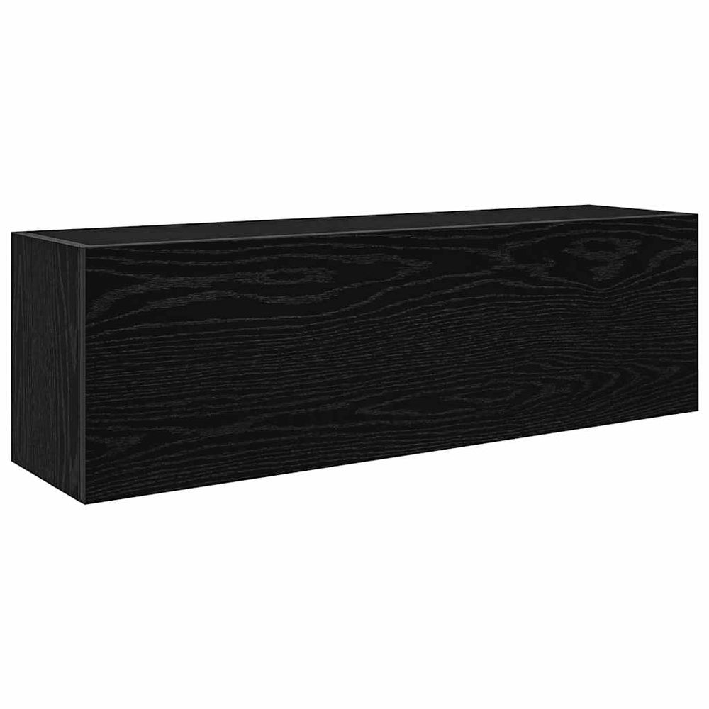 Schwarzer Bad-Wandschrank 100x25x30 cm