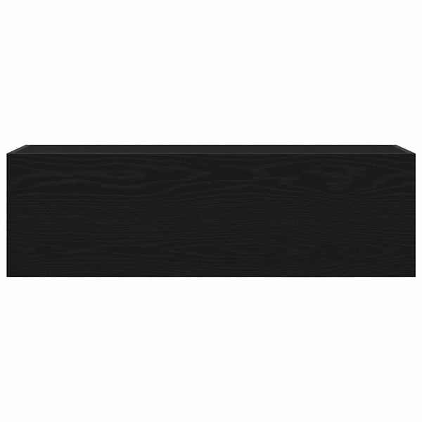 Schwarzer Bad-Wandschrank 100x25x30 cm